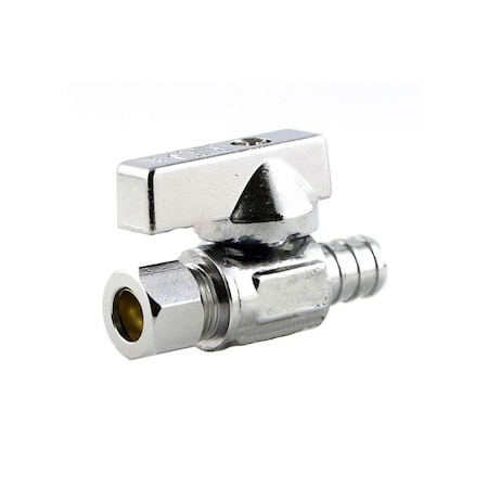 0.5 In. Unique Chrome Ball Valve In Stainless Steel-Brass